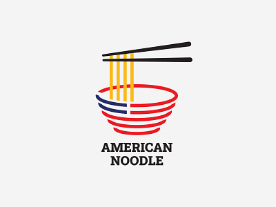 American Noodle Logo american noodle branding graphic design identity logo monoline noodle ramen