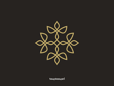 Golden Flower Premium Logo ambigram brand identity branding decorative floral flower gold golden logo logo design logos luxurious luxury monoline ornamental premium symmetrical