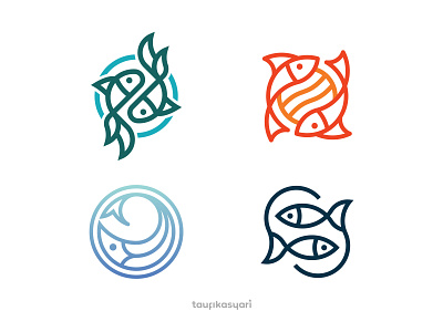 The collection of marine animal logo branding design elegant fish fish logo fishes graphic design icon identity logo logo design marine animal modern sea seafood seafood logo