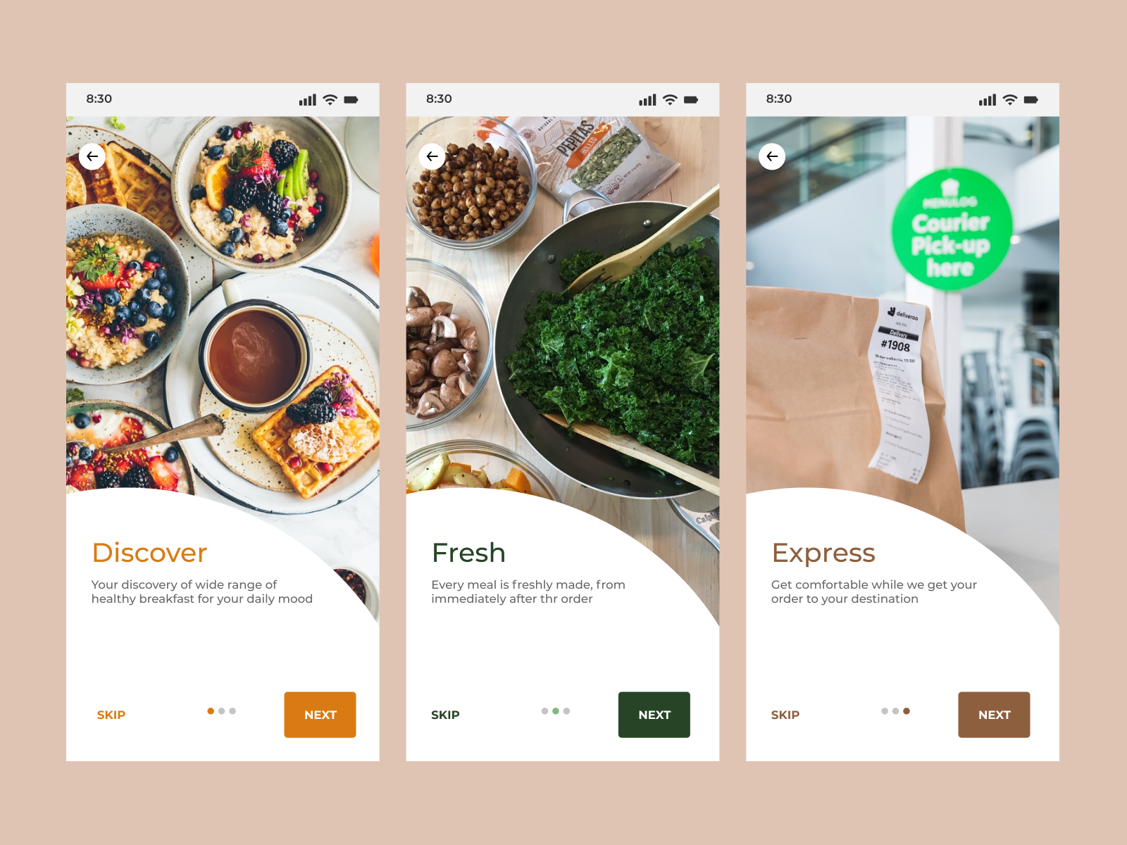 Onboarding Process ( Food delivery mobile app) by Anita Lever on Dribbble