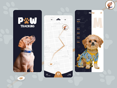 Pet tracking app app design figma mobile pet prototype ui ux