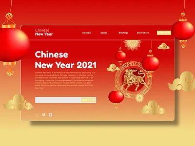 Chinese New Year Web Design chinese new year design designer lunarnewyear ui uidesign uiux web webdesign website website design