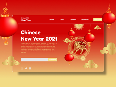 Chinese New Year Web Design chinese new year design designer lunarnewyear ui uidesign uiux web webdesign website website design