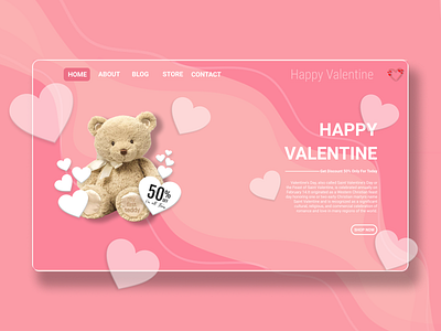 Valentine design designer digital art figma photoshop ui design ux design valentine day valentines webdesign website website design