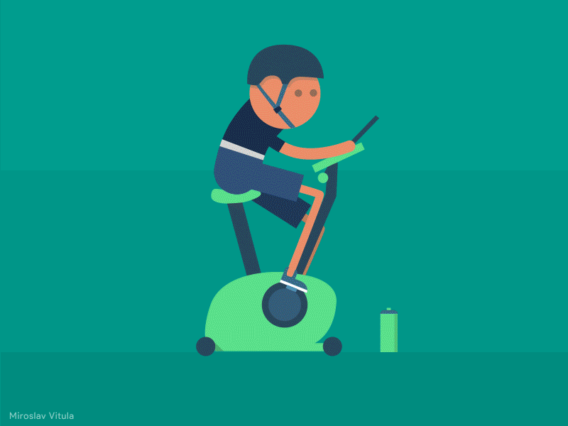 Cycling in the gym after effects animation gif