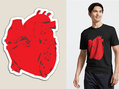 Anatomical heart illustration anatomy heart illustration love magnet shirt