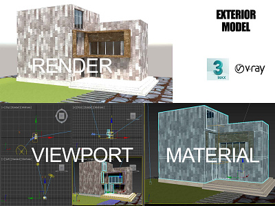 Exterior Model 3d 3d modeling adobe photoshop architecture exterior model