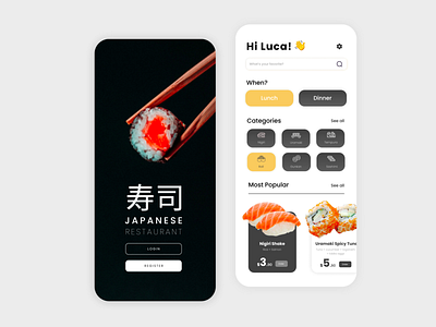 Sushi Restaurant App app design homepage interior design interior designer ios ios app mobile app mobile store restaurant app sushi sushi app sushi restaurant ui ux web
