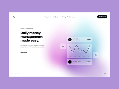 Finance Landing Page Concept daily ui daily ux dailyui dailyux design finance finance landing page homepage landing page landing page concept ui ux wallet web app