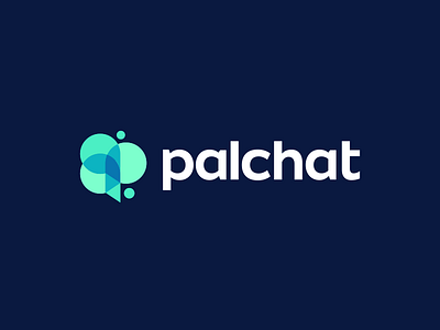 PalChat Logo Design balloons brand branding identity business cards stationery clever smart creative communication social network geometry geometric graphic design designer icon icons symbol logo modern vibrant digital p monogram speech chat talk bubble