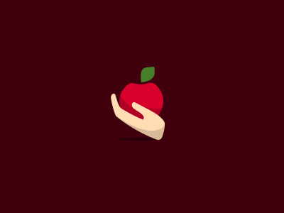 Hand Apple Mark apple charity design hand holding icon identity logo mark