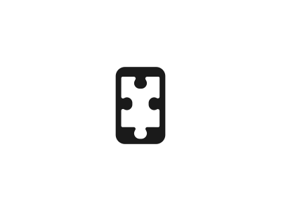 Phone Puzzle Logo Design agency app apple black branding combo design game icon identity logo mark phone puzzle smart stuoka