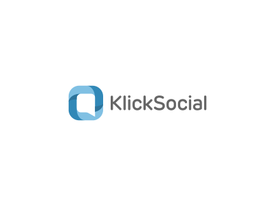 Klick Social Logo Design blue brand branding bubble chat click design icon identity klick logo logotype mark network social typography