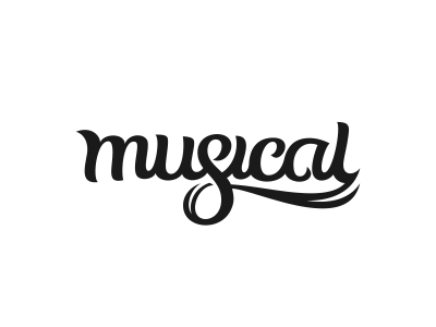 Musical Market Logo Design calligraphy design flow icon identity logo market musical script typography