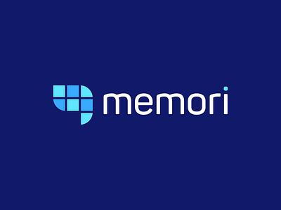 Memori brand branding identity business cards stationery clever smart creative color colour blue elephant memory brain geometry geometric graphic design designer icon icons symbol ios android logo mobile app phone modern vibrant digital tech fintech technology