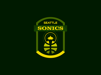 Sonics Logo Design basketball brand design green hoops icon identity logo seattle sonics