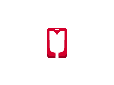 Flower / Tulip Phone Logo Design logo icon identity design mark brand flower tulip phone negative space