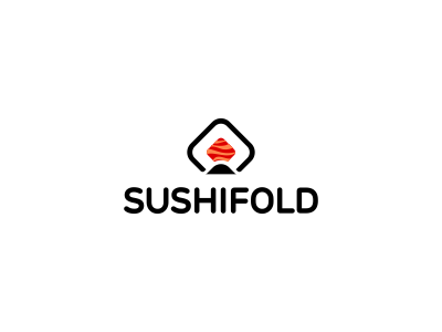 Sushifold Logo Design brand design fish fold icon identity logo mark restaurant sushi