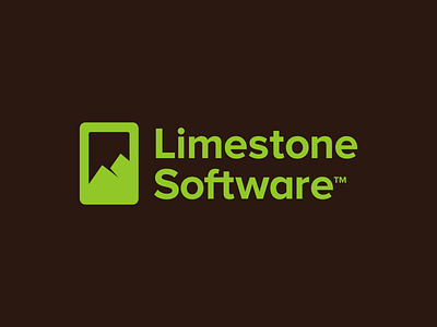 Limestone Software app brand branding business cards stationery clever design frame graphic design designer icon icons identity logo mobile mountain mountains negative space phone sky software symbol