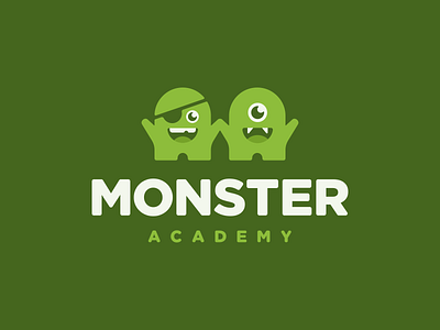 Monster Academy academy brand branding business cards stationery character education graphic design designer icon icons identity kindargarten logo logodesign logodesigner mascot monster school symbol