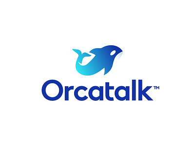 Orcatalk Logo Design animal logo app brand branding dolphin gradient logo graphic design designer icon icons identity logo nature ocean orca sea symbol talk tech technology whale