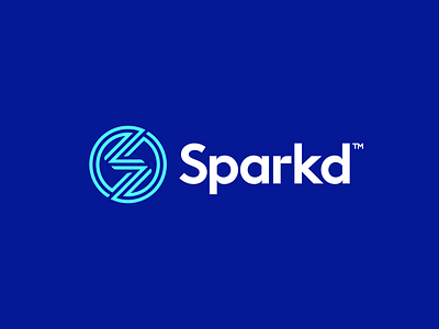 Sparkd Logo Design bolt brand branding clever electricity flat icon identity letter s logo logodesign logodesigner logomark logotype modern s s logo smart spark symbol