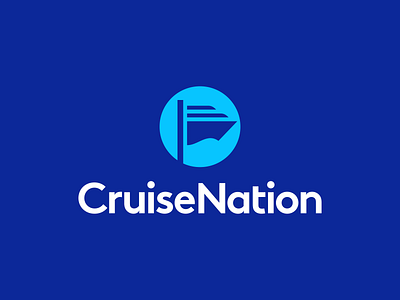 Cruise Nation Logo Design boat brand branding clever creative cruise flag icon icons identity logo logodesign logodesigner nation negative space ocean ship symbol wave waves