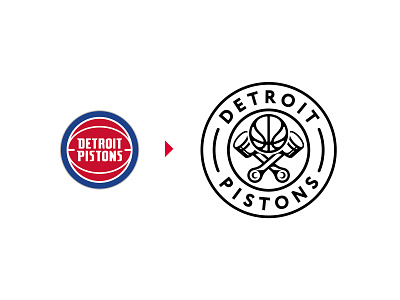 Sports Logo - Detroit Pistons (NBA) Logo Redesign badge basketball brand branding creative detroit hoops icon icons identity lakers lebron logo logodesign logodesigner michigan nba pistons sports sports logo