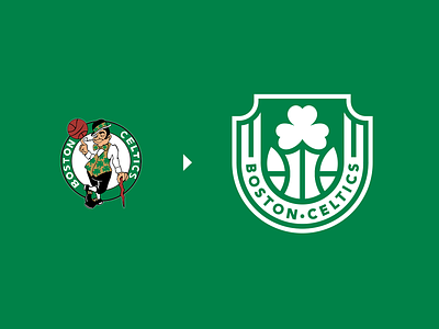 Boston Celtics (NBA) Logo Redesign badge ball basketball boston brand branding celtics clever clover creative identity logo logodesign logodesigner nba nfl nhl sport sports symbol