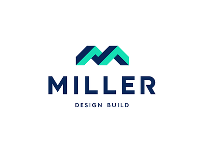 Construction Logo Design - Miller Design Build - M, Houses, Roof