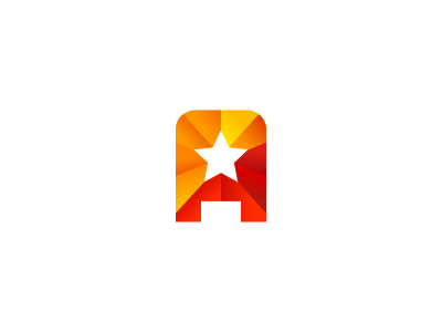 A + Star Logo Design a advertising brand celebrity design gossip icon identity logo mark promotion traffic