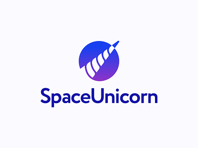 Space Unicorn Logo Design appicon brand branding clever creative design horn icon icons identity logo negative space rocket rocketship startup symbol symbols t h e q u i c k b r o w n f o x tech unicorn