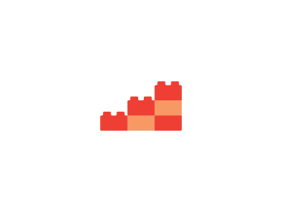 Lego + Statistics Icon Logo Design
