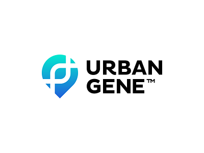 Urban Gene Logo Design - Pin Marker / City Streets / DNA Gene app appicon brand custom logo design dna gene gps gradient logo icon identity location logo logodesign logotype modern logo pin software street tech