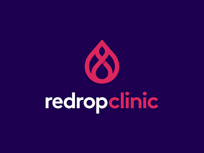 Redrop Clinic Logo Design - Blood / Drop / Infinity / Hospital appicon blood brand branding design health icon icons identity logo logodesign logotype medical modern clever vibrant software startup app tech technology fintech