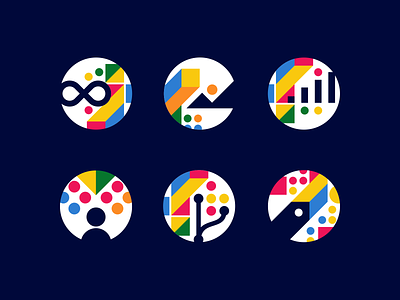 Icons - Abstract / Gestalt / Negative Space / Dynamic abstract brand branding colorful creative design gestalt icon icondesign icons identity logo logodesign mark modern software startup symbol tech technology fintech vibrant