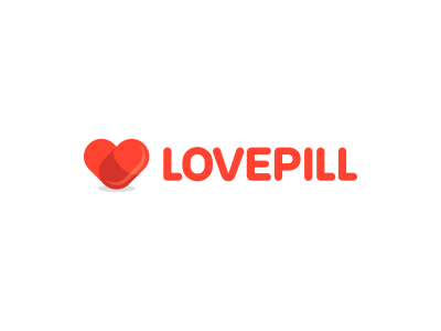 Love Pill Logo Design brand dating design heart icon identity logo love mark pill red site