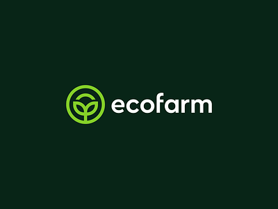 Ecofarm Logo Design - Sun / Sprout / Vegetables / Greens agriculture appicon brand clever creative design eco green icon icons logo logodesign logotype minimalistic modern nature software sun symbol tech
