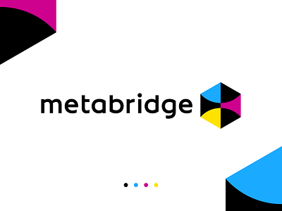 Metabridge Logo Design - Cube / Geometric / Crypto / Bridge bitcoin blockchain brand colorful colourful bright decentralized defi design ethereum eth btc fintech finance geometric geometry gestaalt icon logo modern mosaic network simple software tech technology