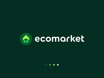 Ecomarket Logo Design - Leaf / Drop / Arrow / Coin