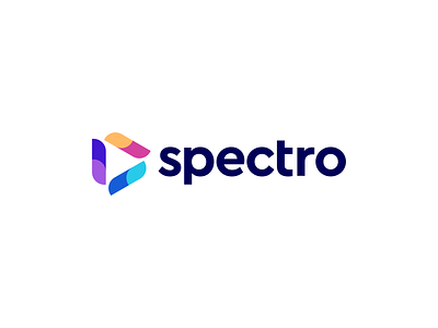 Spectro Logo Design - Media / Play Icon / Abstract bitcoin blockchain brand branding coin colorful crypto design finance fintech geometric geometry icon logo media modern network play software symbol tech technology