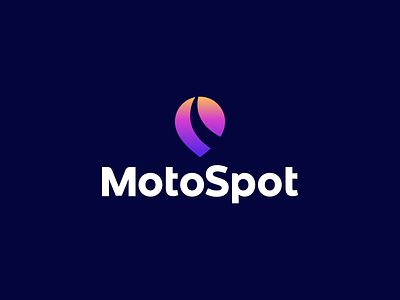 MotoSpot Logo Design  - Location Pin Marker / Road / Helmet