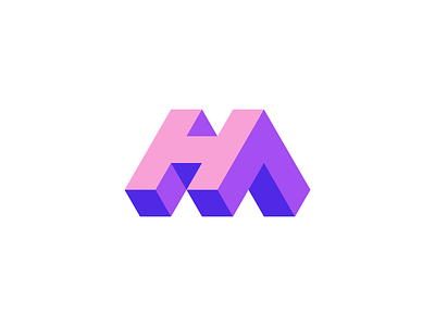 Modern Logo Design - H + M Logo Design, Isometric, 3D, Cubes blockchain colorful logo crypto design finance financial fintech geometric logo h logo icon isometric logo logodesign m logo modern logo simple logo software symbol tech technology