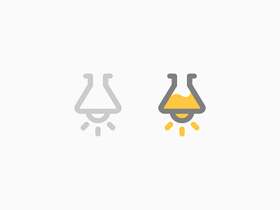 Flask + Light Bulb Logo Design Concept