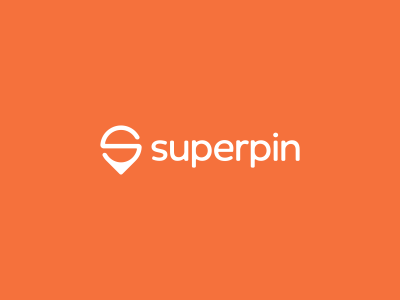 Super Pin Logo Design brand design gps icon identity location logo monogram pin s super superman
