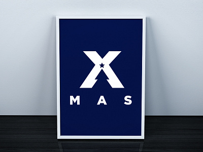 X-Mas blue christmas design icon identity logo negative space snow tree winter xmas