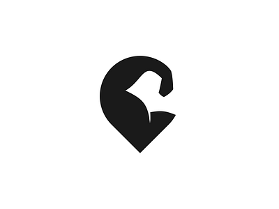Fitness + Pin Logo Design arm brand branding coach design fitness gym icon identity location logo pin