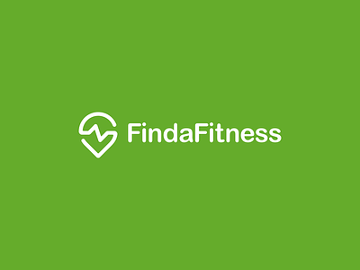 Find a Fitness Logo Design brand branding cardio cardiogram design fitness gym health icon identity logo pin