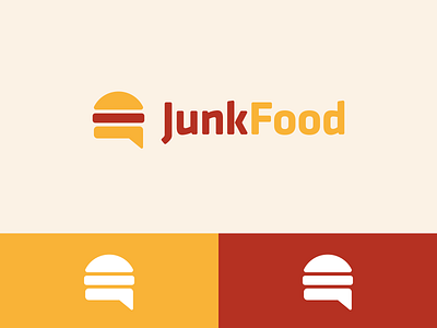 Junkfood Logo Design brand branding bubble burger chat design hamburger icon identity junkfood logo speech