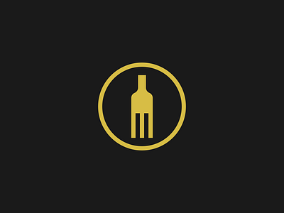 Wine Bottle & Fork Logo Design